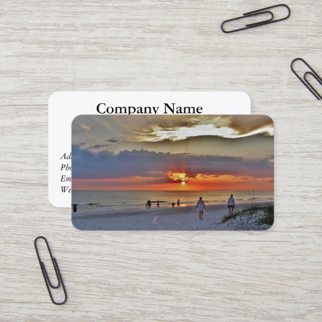 Sunset Retirement Business Cards #16 Visitenkarte (Vorderseite/Rückseite Beispiel)
