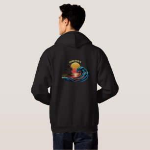 Sunset Retro Surf Wave Hoodie