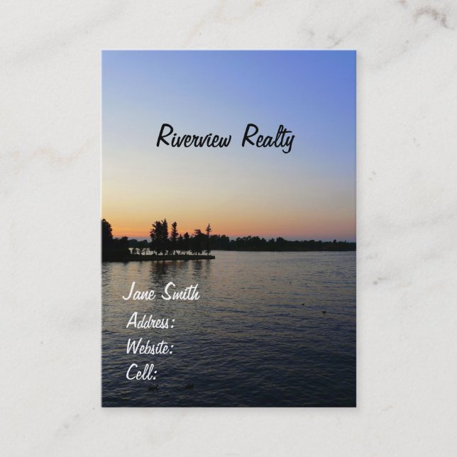 Sunset/Riverview-Real Anwesen Company Visitenkarte (Vorderseite)