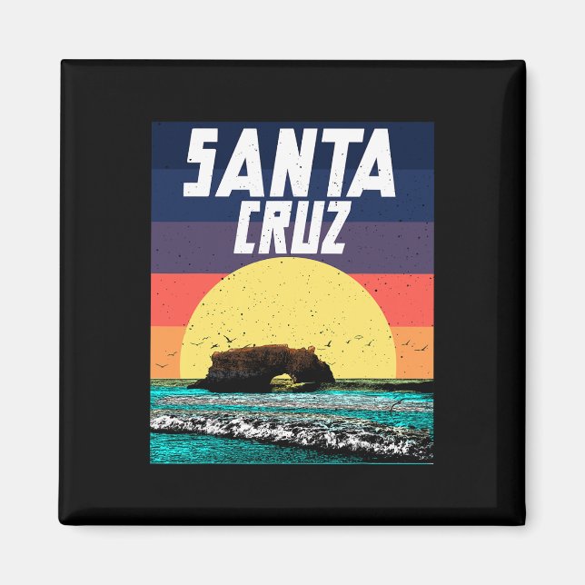 Sunset Rock Bridge Santa Cruz Beach Cali Magnet (Vorne)