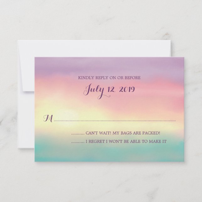 Sunset Romance | HochzeitsrSVP RSVP Karte (Vorderseite)