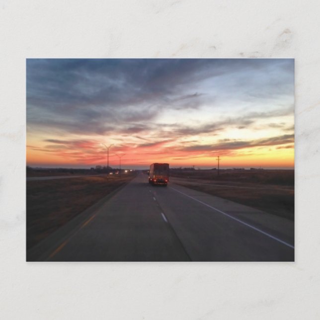 Sunset Route 66 Kleeblatt Texas USA Postkarte (Vorderseite)