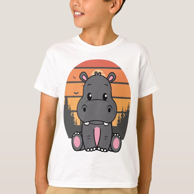 Sunset Safari Hippo T - Shirt (Vorderseite)