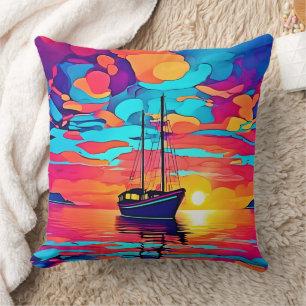 Sunset Sailboat Dreamscape Kissen