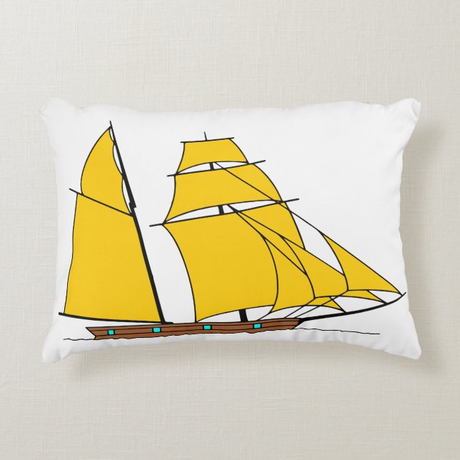 Sunset Sailboat Pillow Dekokissen (Vorderseite)