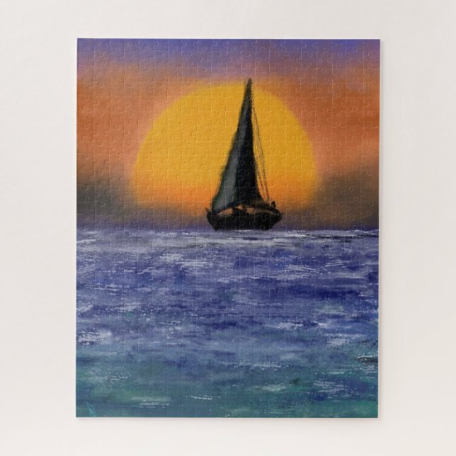 Sunset Sailboat Puzzle (Vertikal)