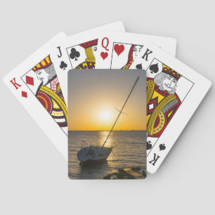 Sunset Sailboat Shipwreck Golf Breeze FL Cards Spielkarten