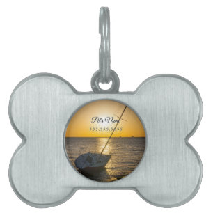 Sunset Sailboat Shipwreck Golf Breeze FL Pet Tag Tiermarke