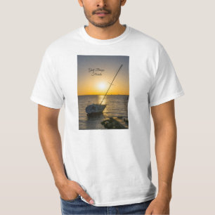 Sunset Sailboat Shipwreck Golf Breeze FL T - Shirt