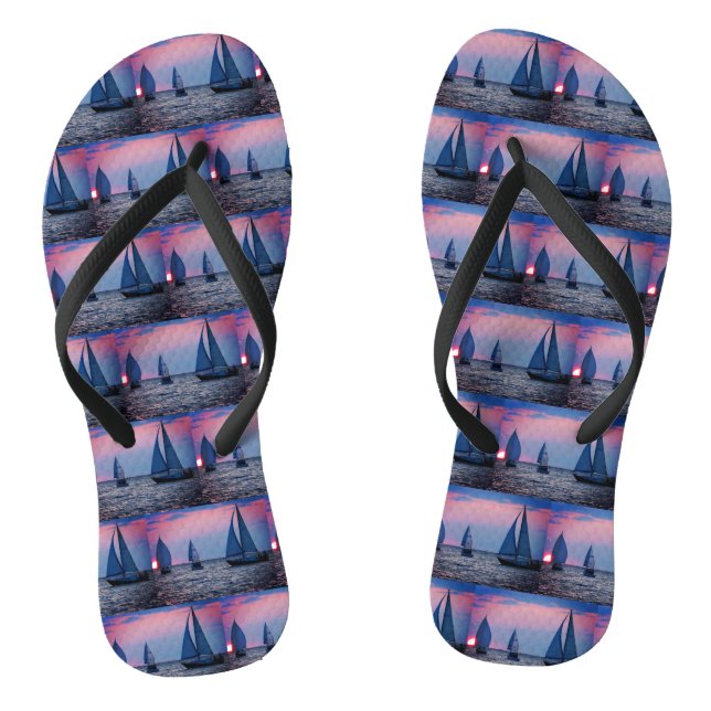 Sunset Sailboote Flip Flops (Fußbett)