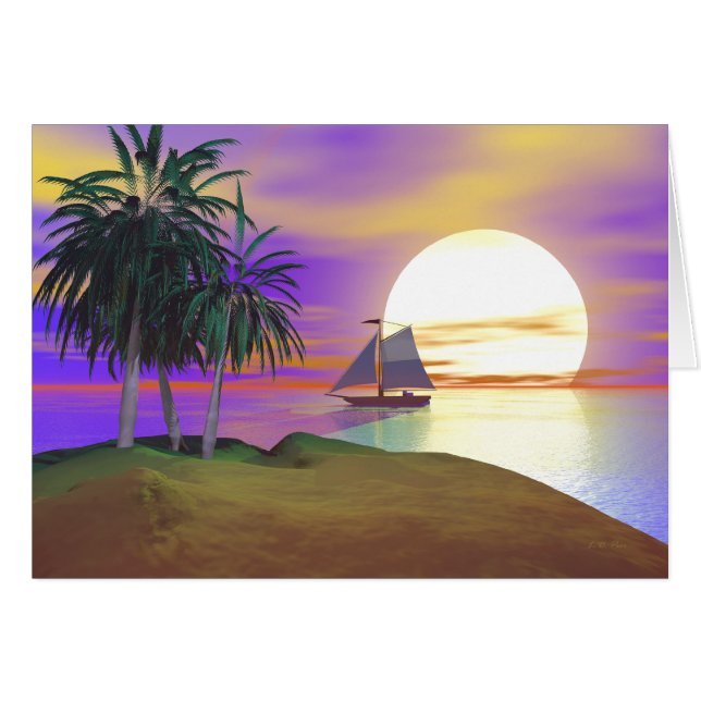 Sunset Sailing Card (Vorderseite (Horizontal))