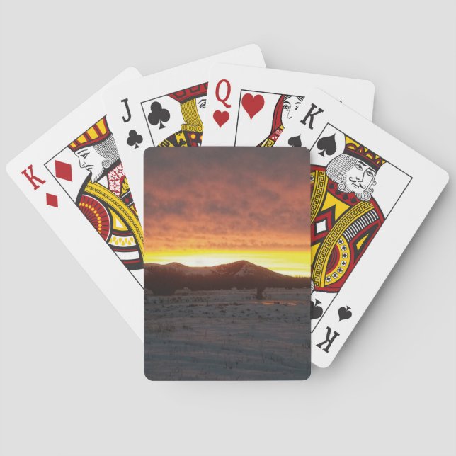Sunset-Schnee-Spielkarten Spielkarten (Rückseite)
