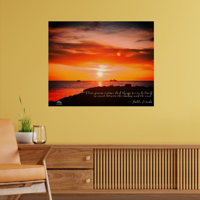 Sunset & Sea avec une citation de Linandara Poster (Salon 2)