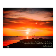 Sunset & Sea avec une citation de Linandara Poster