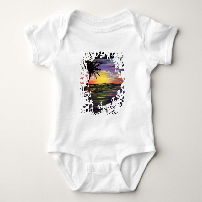 Sunset Sea Baby Strampler (Vorderseite)