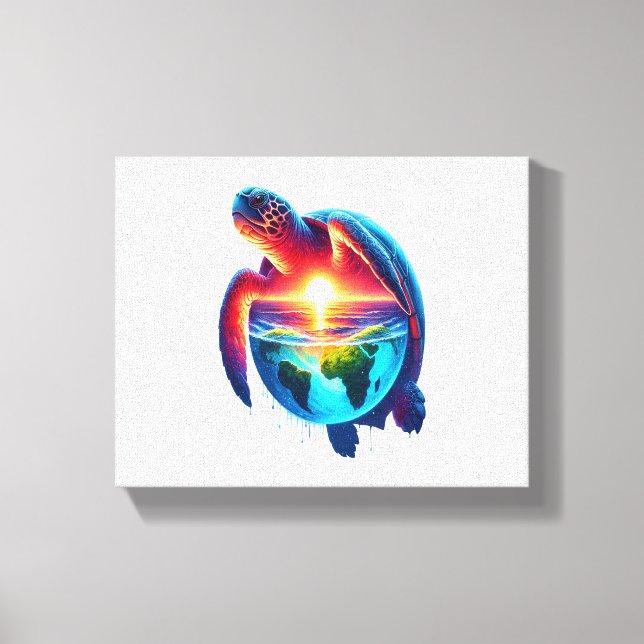 Sunset Sea Turtle Leinwanddruck (Vorderseite)