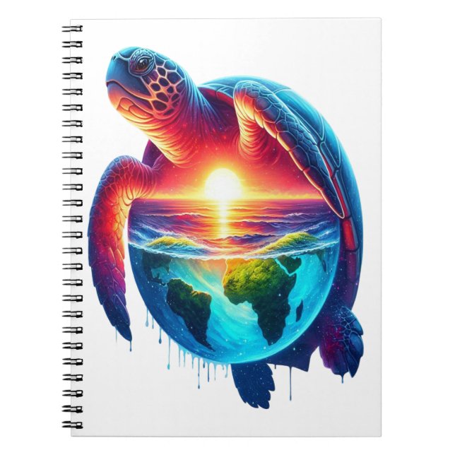 Sunset Sea Turtle Notizblock (Vorderseite)