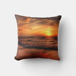 Sunset Sea Waves Kissen