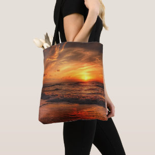Sunset Sea Waves Tasche