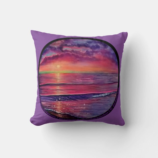 Sunset Seascape Throw Kissen (Vorderseite)
