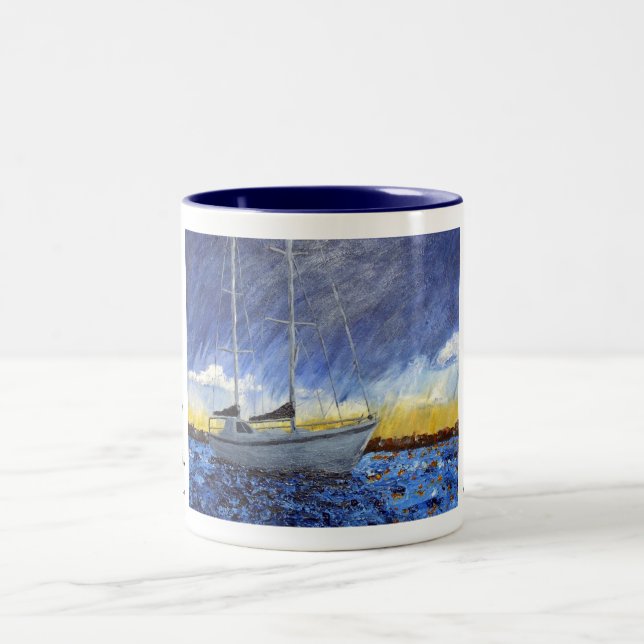 Sunset See-Kaffee-Tasse Zweifarbige Tasse (Mittel)
