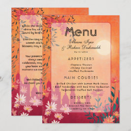 Sunset Serenade Pedestal Wedding Menü Menükarte