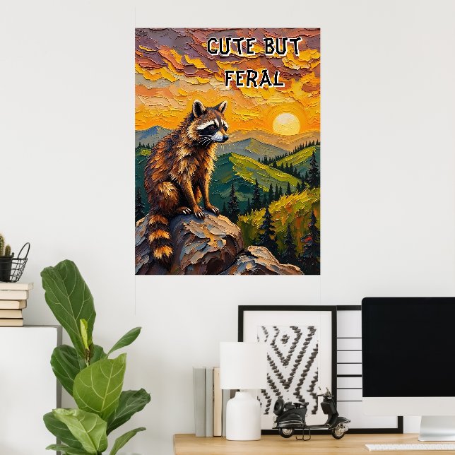 Sunset Serenade: Raccoon's Valley Watch Poster (Heimbüro)