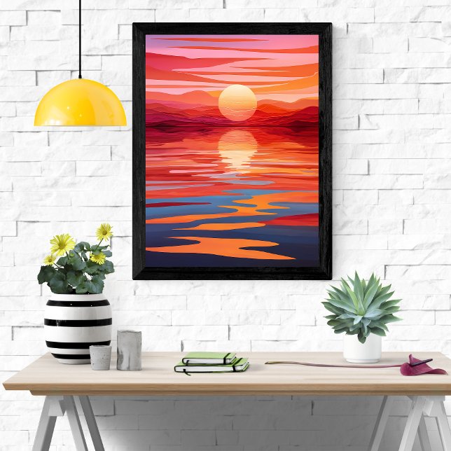 Sunset Serenity - Lebhafte Landschaft Kunst, Dicht Poster (Von Creator hochgeladen)