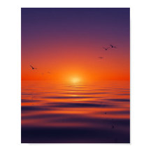 "Sunset Serenity Wall Poster - Ruhige Ozeanwelle