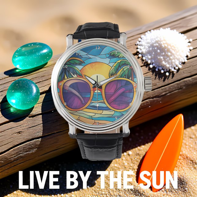 Sunset Shades & Tropical Tides  Beach Armbanduhr (Von Creator hochgeladen)