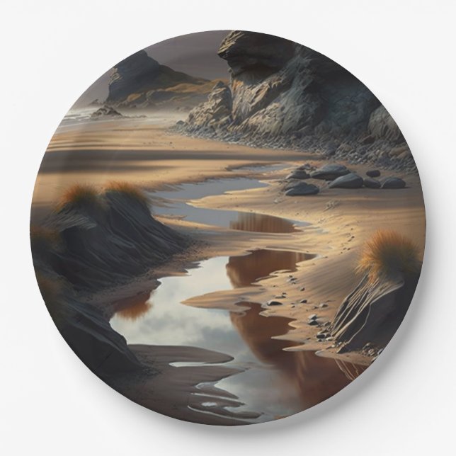 Sunset Shore Pappteller (Vorderseite)