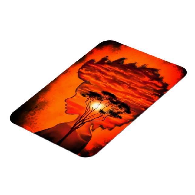 Sunset Silhouette Art Magnet - Malerei (Linke Seite)