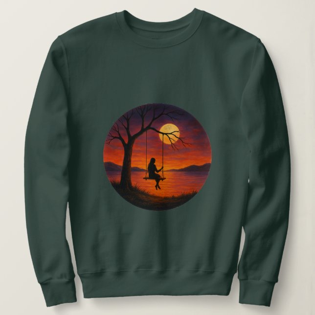 Sunset Silhouette Swing Art Women’s Sweatshirt (Design vorne)