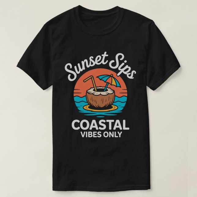 Sunset Sips Sommer T-Shirt (Design vorne)