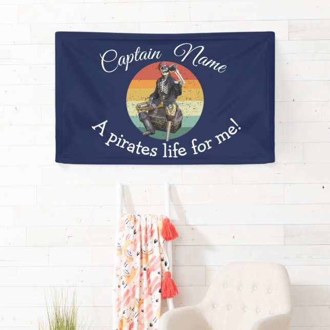Sunset Skeleton Pirate Party Banner (Insitu)