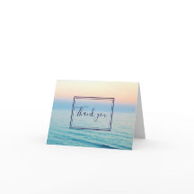 Sunset Skies Ocean Beach Blue Mariage Merci
