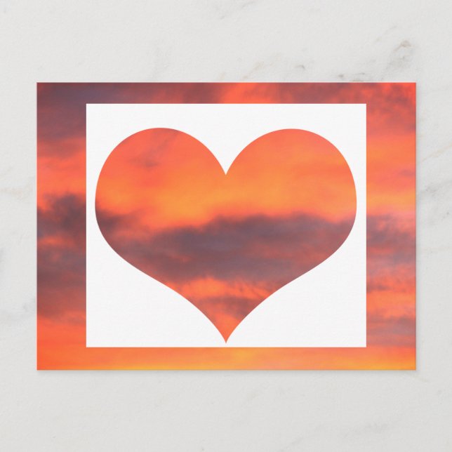 Sunset Sky Foto Picture Landscape Orange Herzstück Postkarte (Vorderseite)
