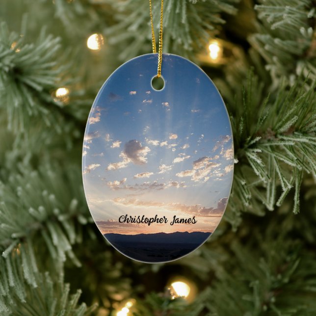 Sunset Sky Personalisiert Keramik Ornament (Baum)