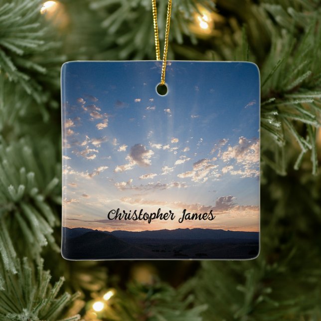 Sunset Sky Personalisiert Keramikornament (Baum)
