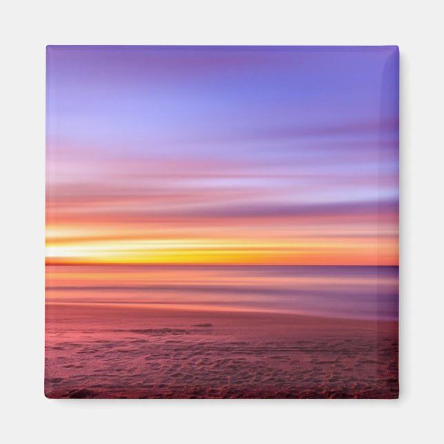 Sunset Sky über Strand und Meer Magnet (Vorne)