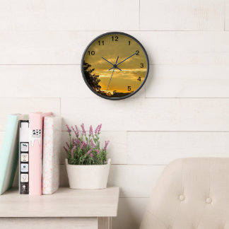 Sunset Sky Wall Clock - Zeitlose Schönheit der Däm Uhr