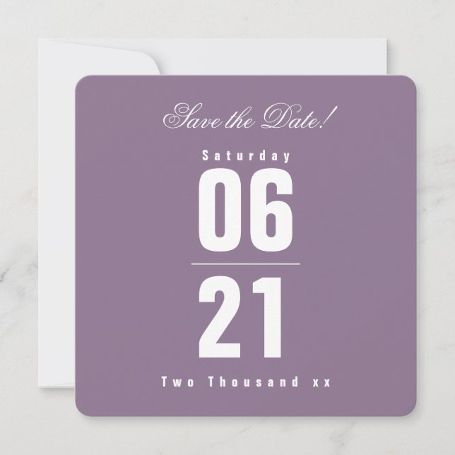 Sunset Solid Lila Wedding | SAVE THE DATE (Vorderseite)
