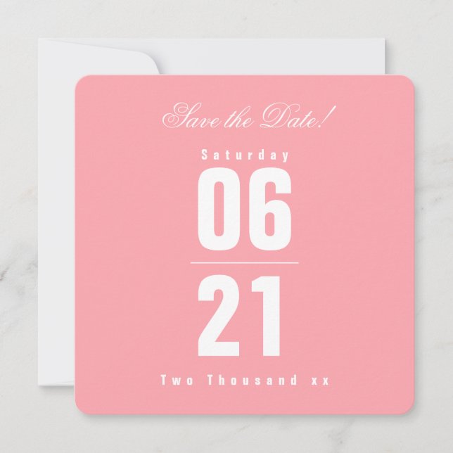 Sunset Solid Pink Wedding|Save the Date (Vorderseite)