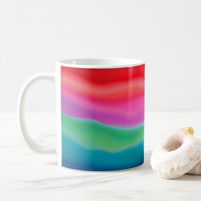 "Sunset Sorbet" Abstrakte Kunst Kaffeetasse (Mit Donut)