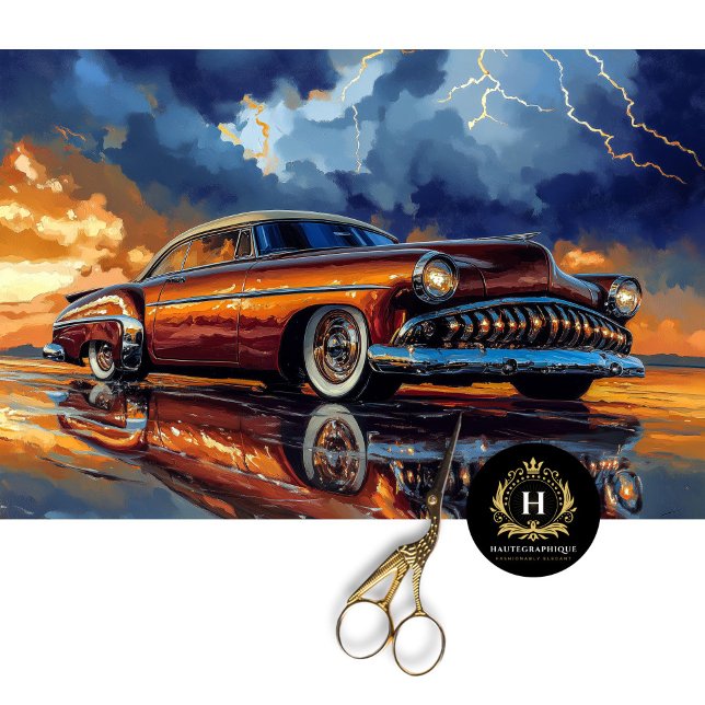 Sunset Storm Vintage Car Decoupage Seidenpapier (Von Creator hochgeladen)