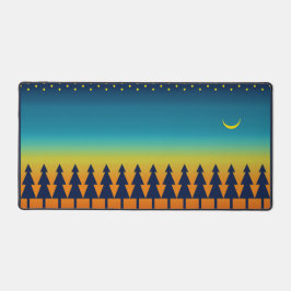 Sunset sud-ouest avec pins, étoiles et lune