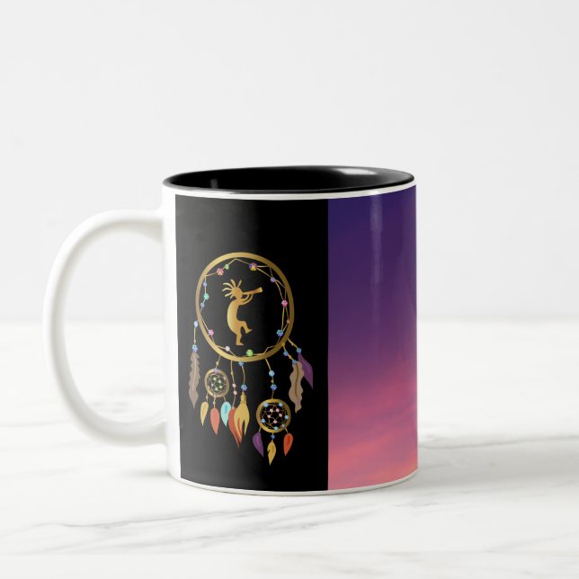 Sunset sud-ouest Kokopelli Dreamcatcher Mug (Gauche)