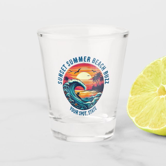Sunset Summer Beach Buzz- Schnapsglas (Vorderseite)