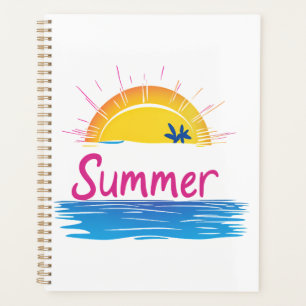 Sunset Summer Beach Illustration Planer