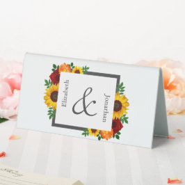 Sunset Sunflower Rose Floral Wedding Tischaufsteller